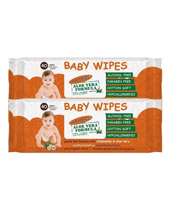 Palmer’s Baby Wipes Twin Pack 80Pcs