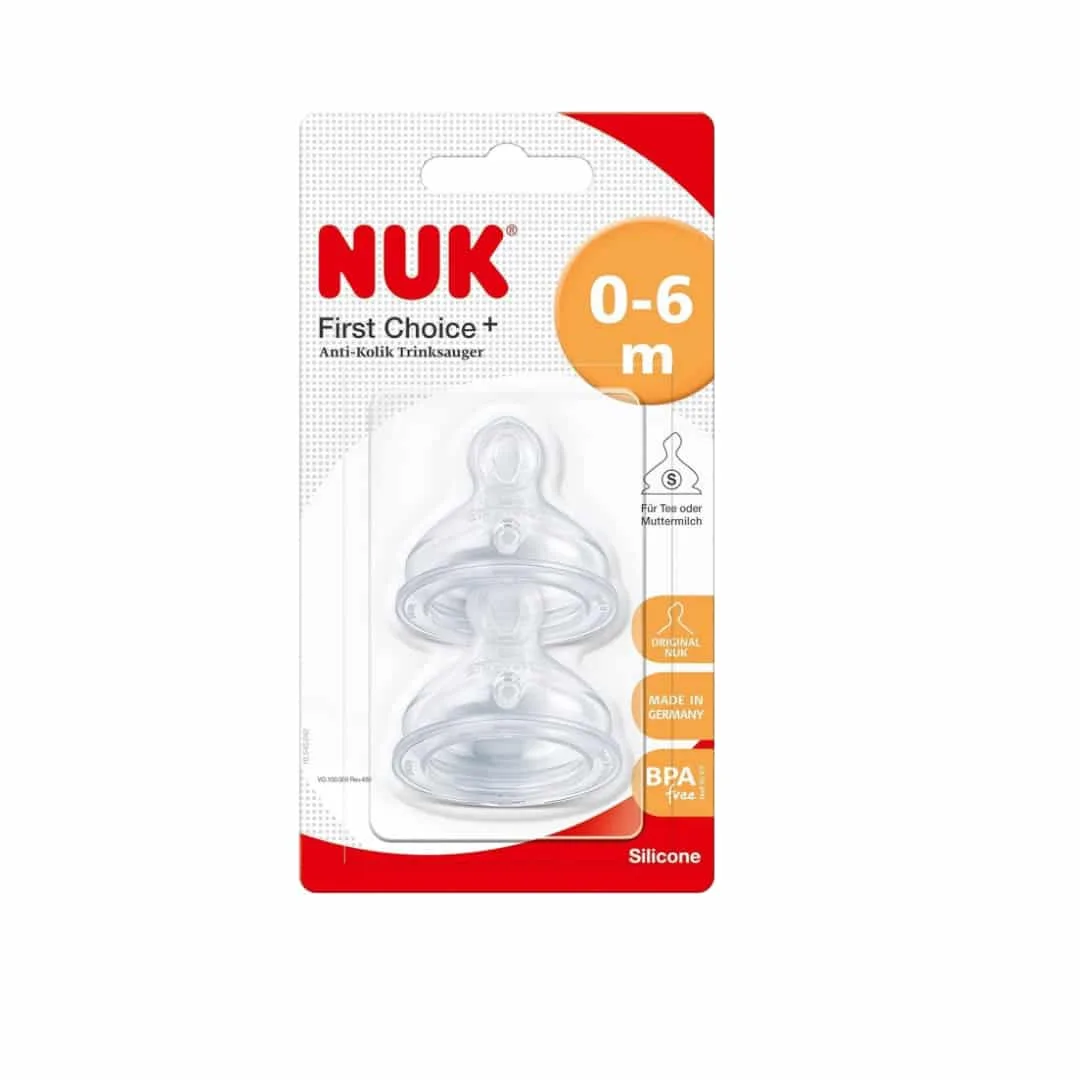 NUK First Choice Anti-Colic Silicone Teat - 0-6 months
