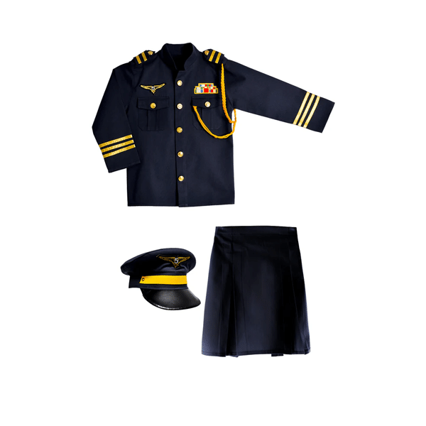 Pilot Skirt Costume for Girls (2-3 Years) | Toddler Aviator Dress-Up Outfit - Image 2