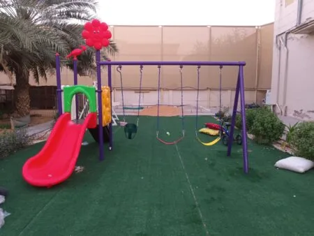 Durable Outdoor Multi-Station Playground Swing Set with Slide