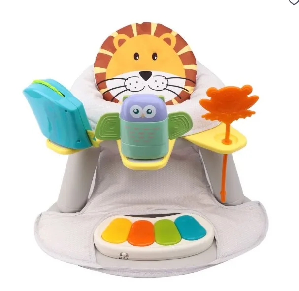 2-In-1 Dining Chair/Toddler Play Seat With Pedal - Piano -White - Image 4